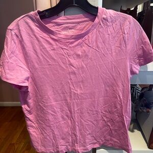 Casual Pink Short Sleeve Tee